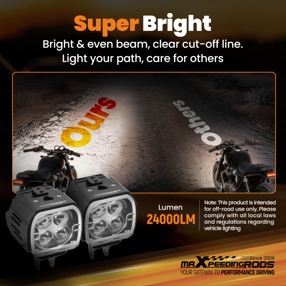 120W Auxiliary LED Fog Spotlights for Motorcycle ATV UTV Off-Road SUV 12V