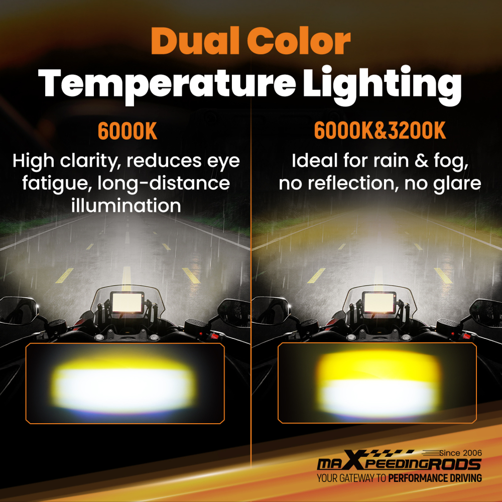 120W Auxiliary LED Fog Spotlights for Motorcycle ATV UTV Off-Road SUV 12V