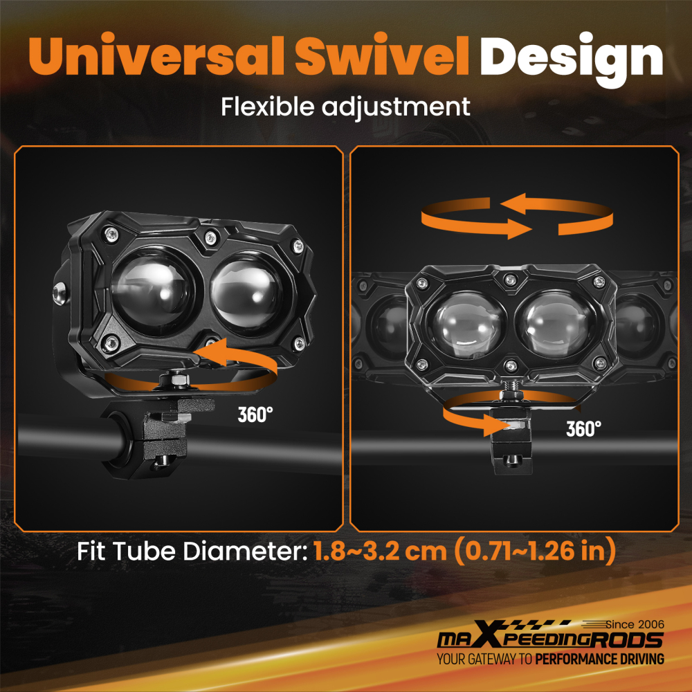 20W LED Auxiliary Driving Light for Motorcycle ATV Spot Type 4000LM