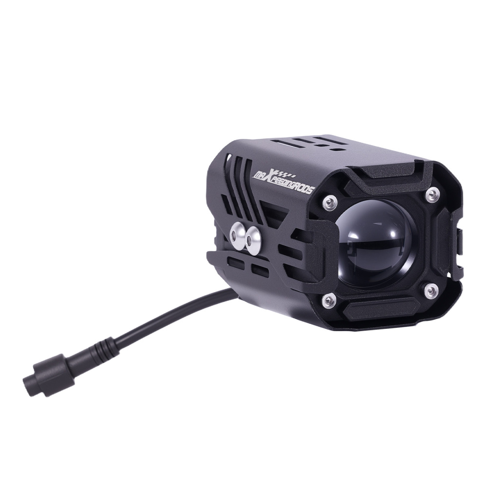 2pcs Motorcycle Auxiliary LED Spotlights Universal Fog Lights Wiring Mount Kit