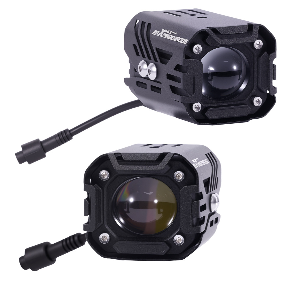 2pcs Motorcycle Auxiliary LED Spotlights Universal Fog Lights Wiring Mount Kit