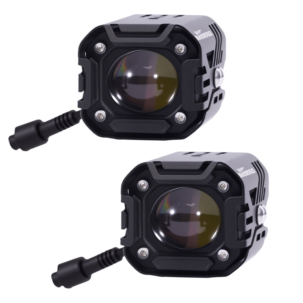 2pcs Motorcycle Auxiliary LED Spotlights Universal Fog Lights Wiring Mount Kit