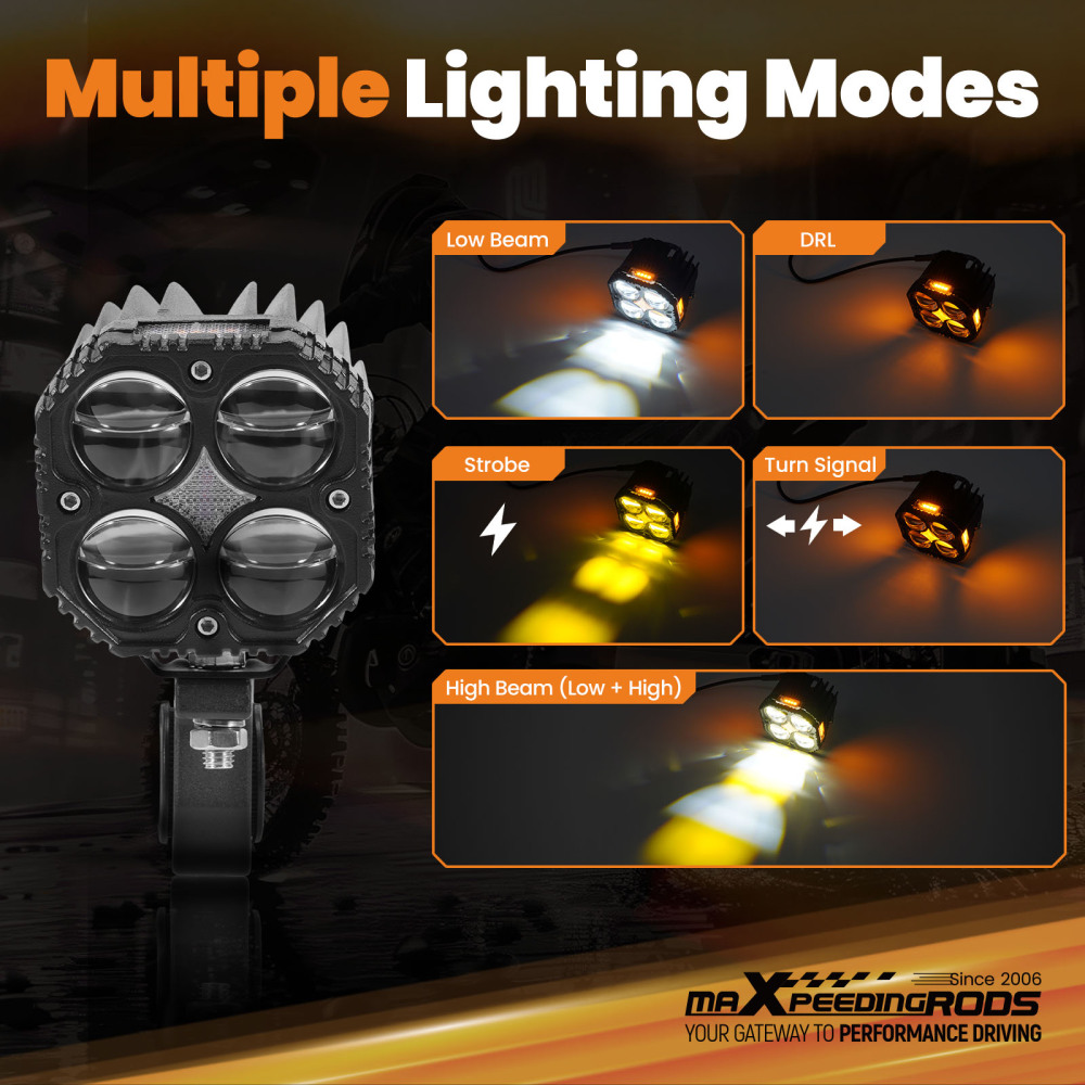 120W LED Motorcycle Fog Spotlight for ATV UTV SUV Truck IP67 Waterproof