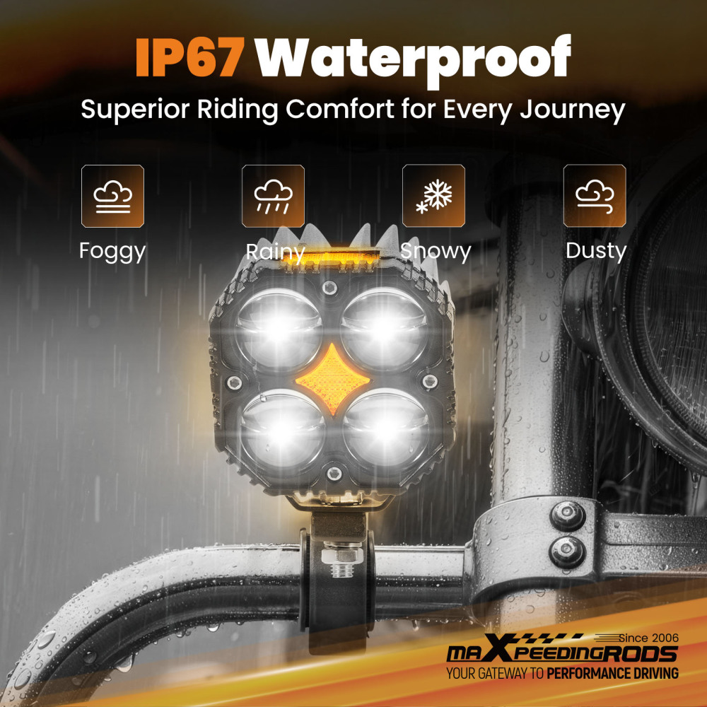 120W LED Motorcycle Fog Spotlight for ATV UTV SUV Truck IP67 Waterproof