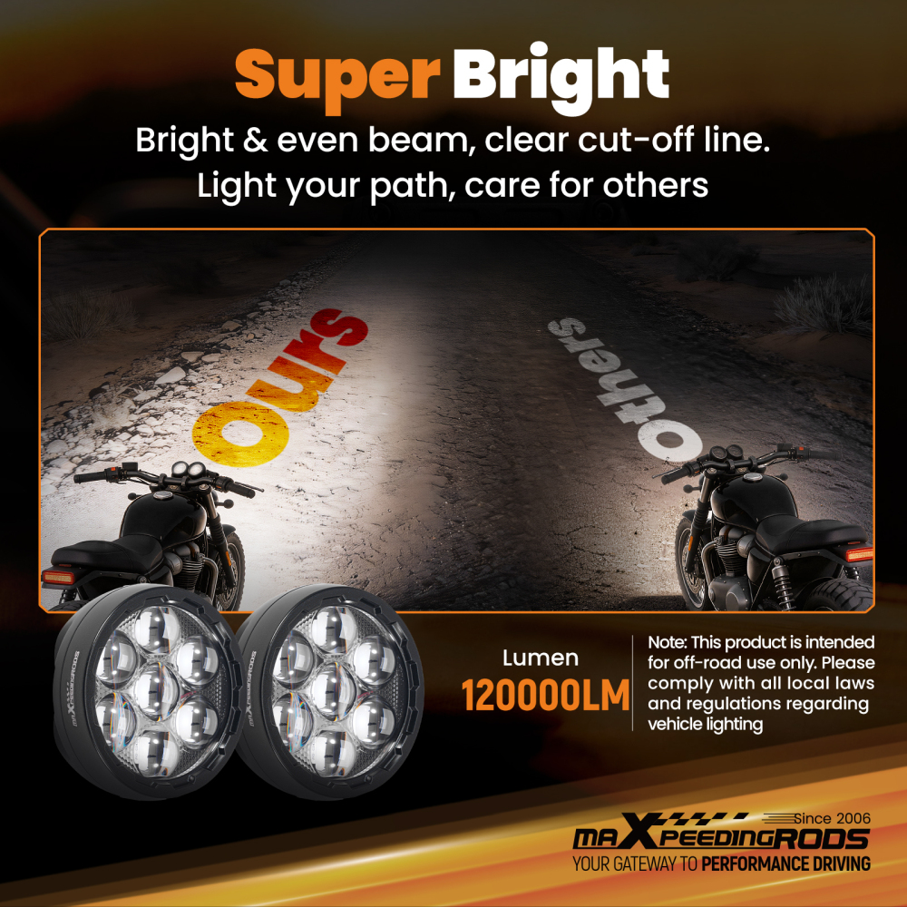 12V 90W Auxiliary Lights For Motorcycle ATV UTV Truck Pickup 3000K 6000K