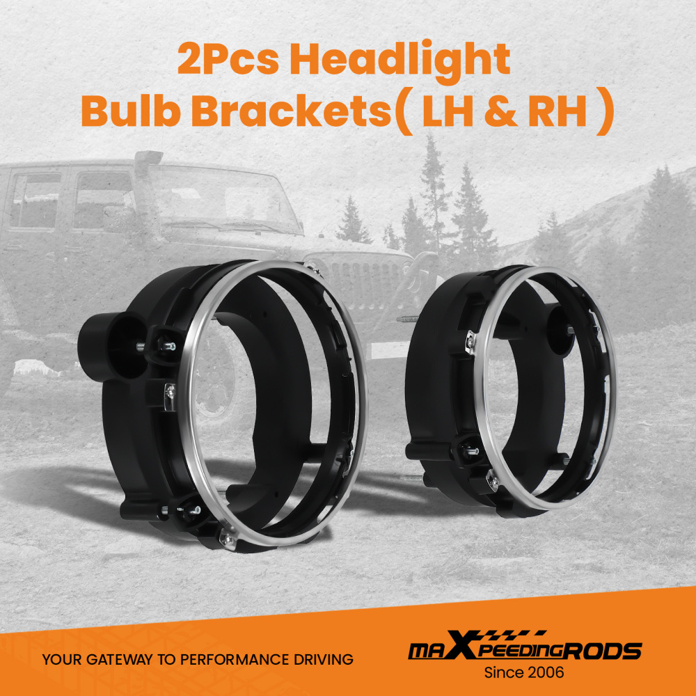 Headlight Bulb Brackets Buckets compatible for Jeep Wrangler 110384 110383 1997 1998-2006