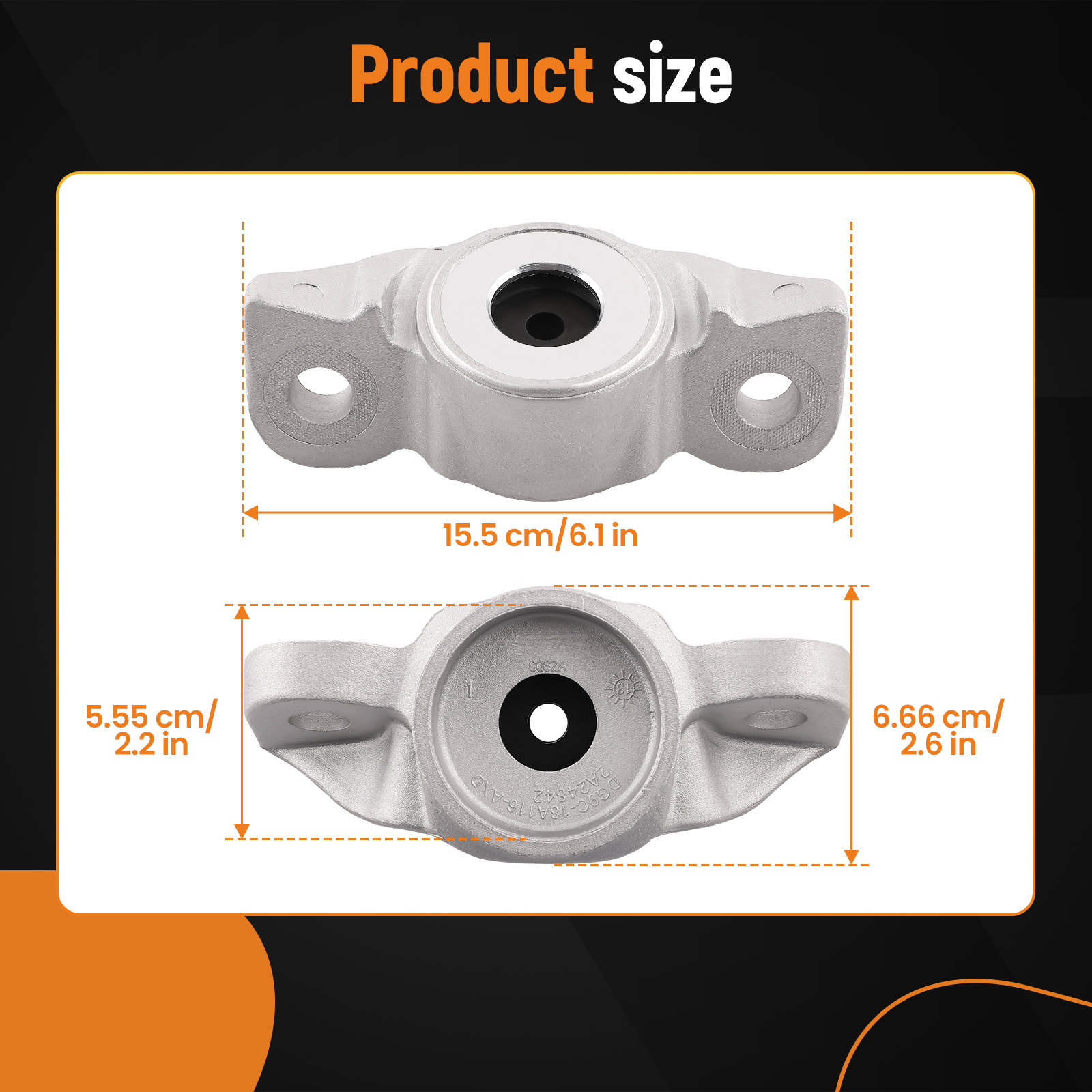 2x Rear Upper Shock Mount Bracket Kit compatible for Ford Fusion