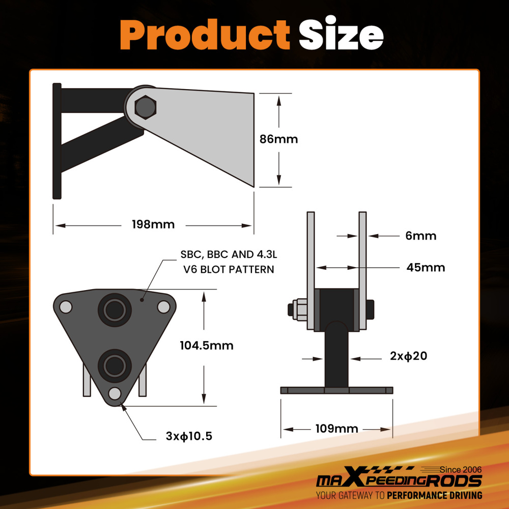 Engine Motor Mount Kit compatible for Chevy Engines Big Small Block BBC SBC 350 396 454