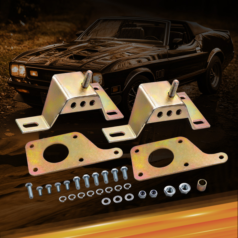Swap Adapter Plates w/4.6 Solid Motor Mounts compatible for Ford Mustang 3013-102