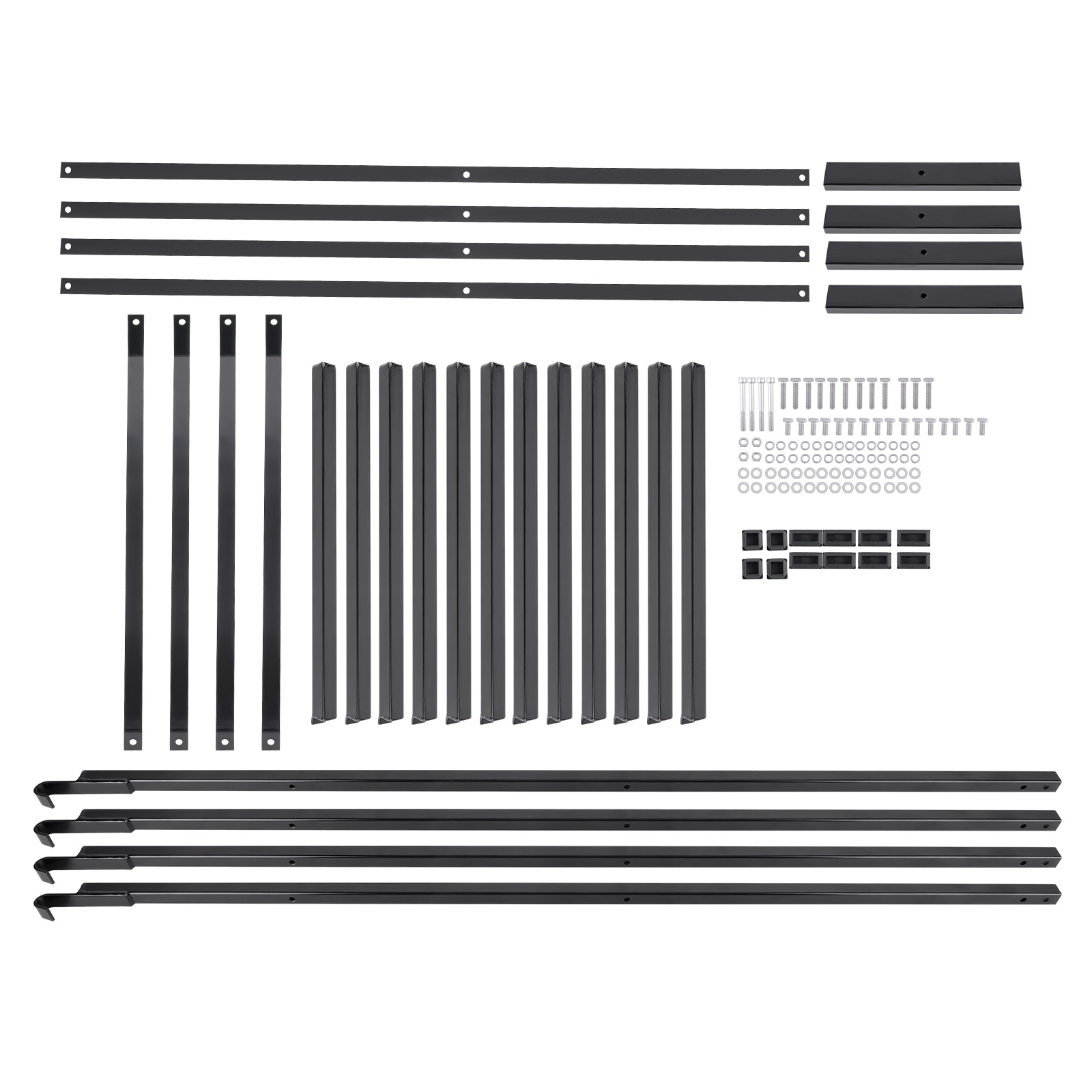 4pcs Black Steel Cargo Shipping Container Shelving Shelf Bracket Powder Coated