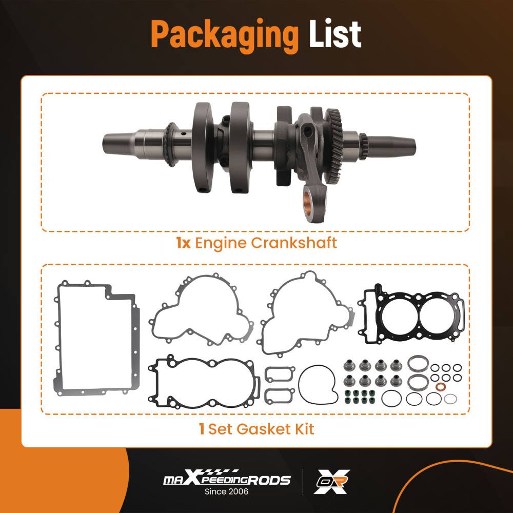 Crankshaft W/ Connecting RodGasket Set compatible for Polaris 900 RZR XP 1204599 13-2014