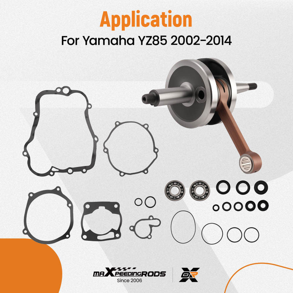 Crankshaft Assembly Kit compatible for Yamaha YZ85 2002-2014 5PA-11400-00-00 Steel 85cc