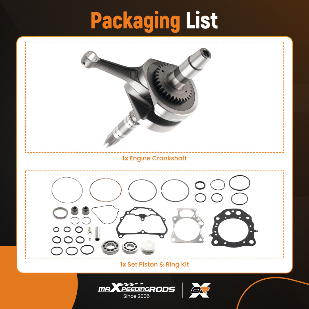 Engine Crankshaft Piston Rebuild Kit compatible for Honda TRX500 Foreman Rubicon 2014-2019
