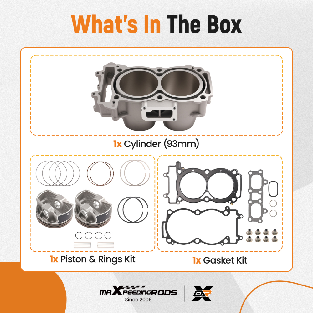 NEW Cylinder Piston Top End Gasket Rebuild compatible for Polaris 1000 RZR XP1000 XP 93mm