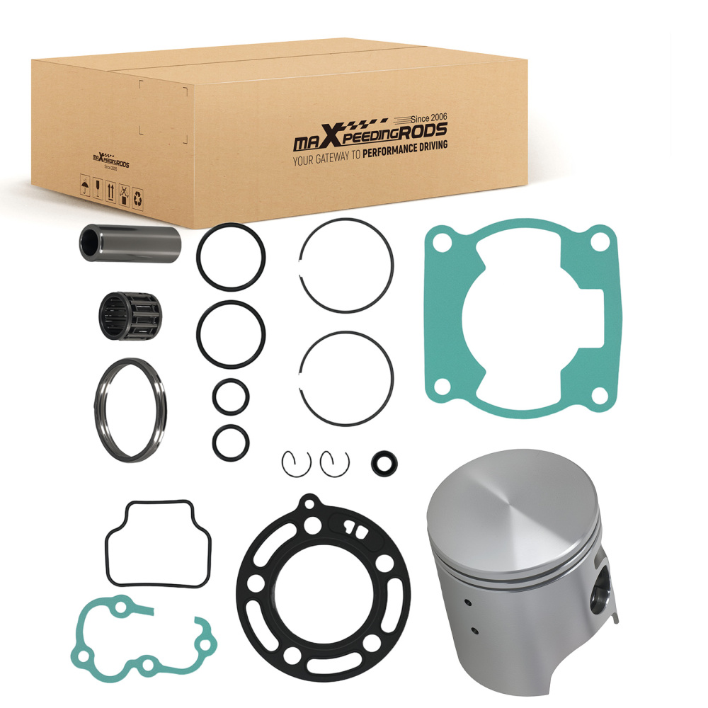 Top End PistonRing W/ Gasket Bearing Kit 48.5mm compatible for Kawasaki KX85 01-2013