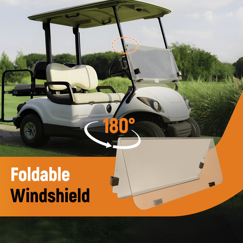 4MM Polycarbonate Windshield for Club Car compatible for DS Golf Cart 1982-2000.5 Gas
