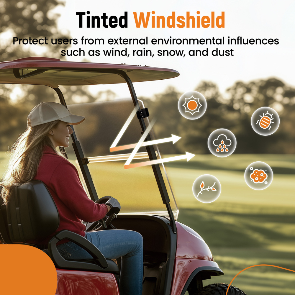 4MM Polycarbonate Windshield for Club Car compatible for DS Golf Cart 1982-2000.5 Gas