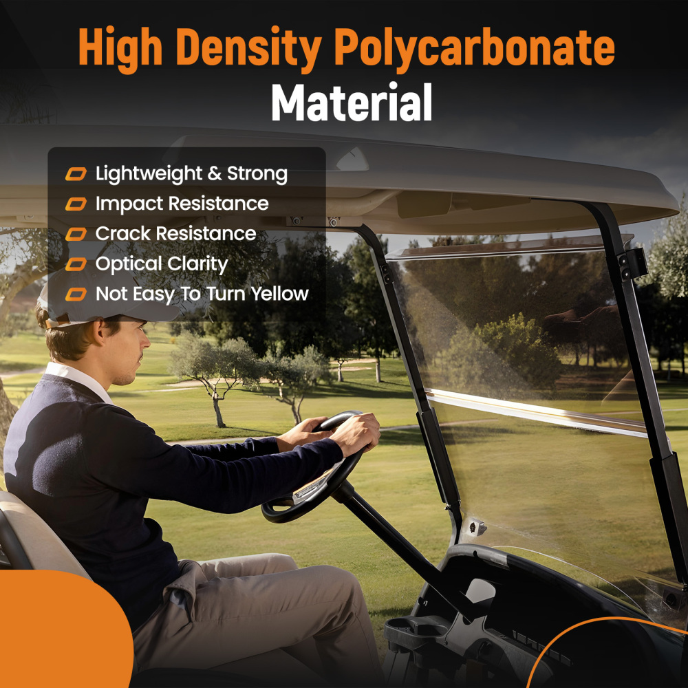 4MM Polycarbonate Windshield for Club Car compatible for DS Golf Cart 1982-2000.5 Gas