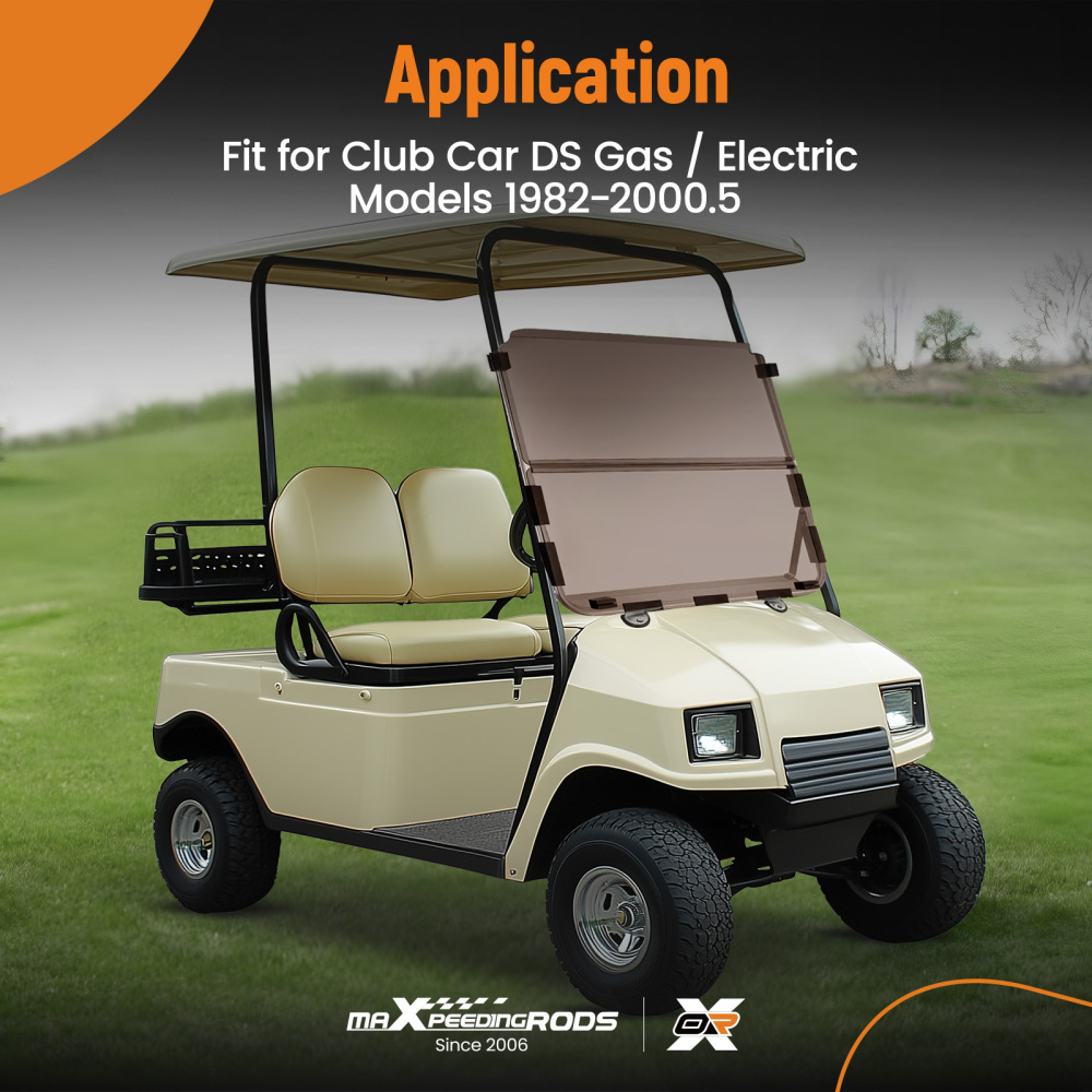 4MM Polycarbonate Windshield for Club Car compatible for DS Golf Cart 1982-2000.5 Gas