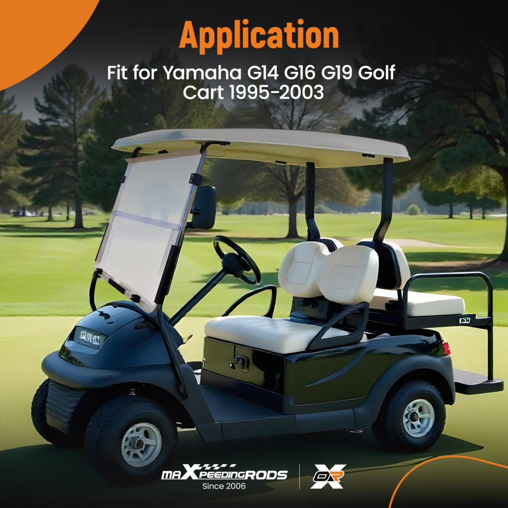 Front Tinted Windshield Windscreen compatible for Yamaha G14 G16 G19 compatible for Golf Cart 95-03 PC 4MM