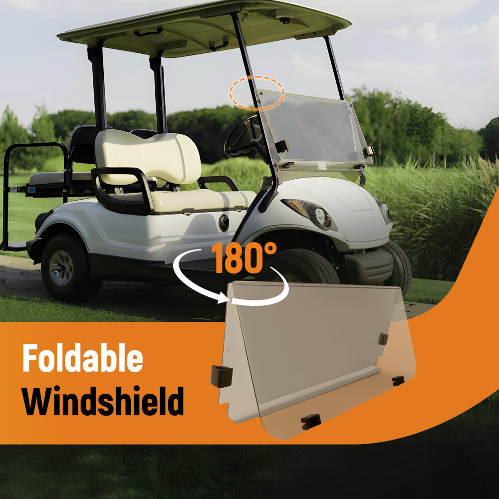Durable PC Windshield compatible for Yamaha G22 compatible for Golf Cart 2003-2006 Tinted Screen 4MM