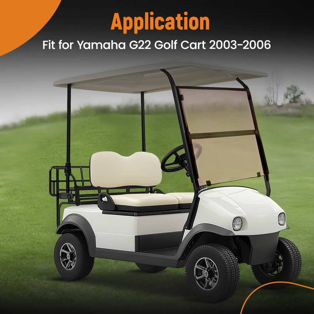 Durable PC Windshield compatible for Yamaha G22 compatible for Golf Cart 2003-2006 Tinted Screen 4MM