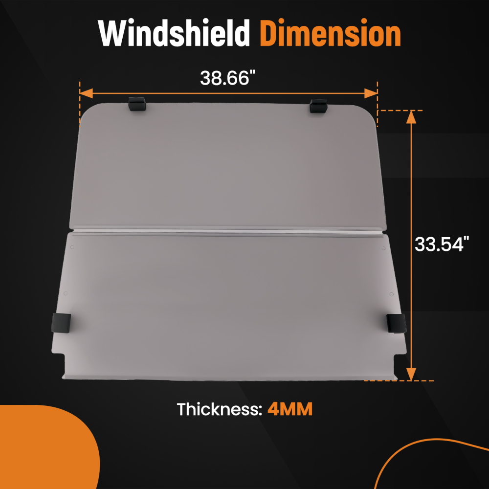 Durable PC Windshield compatible for Yamaha G22 compatible for Golf Cart 2003-2006 Tinted Screen 4MM