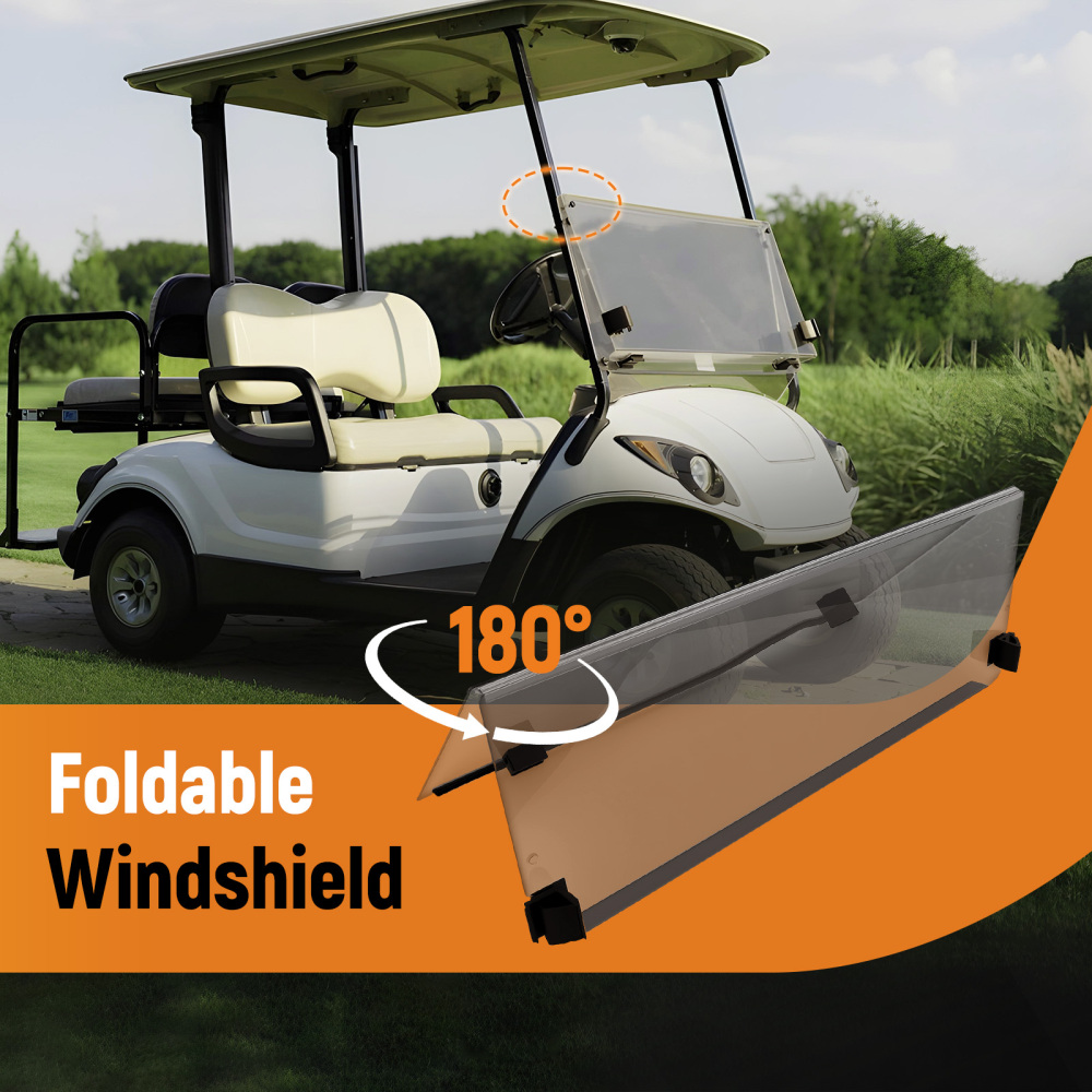 Clear Windshield compatible for EZGO RXV 2008-UP Folding StyleIn Box compatible for Golf Cart Part