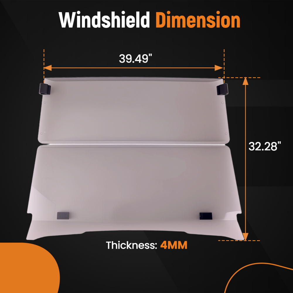 4MM Thick Windshield compatible for EZGO TXT Medalist compatible for Golf Cart 94-14 Smoke Tinted Screen