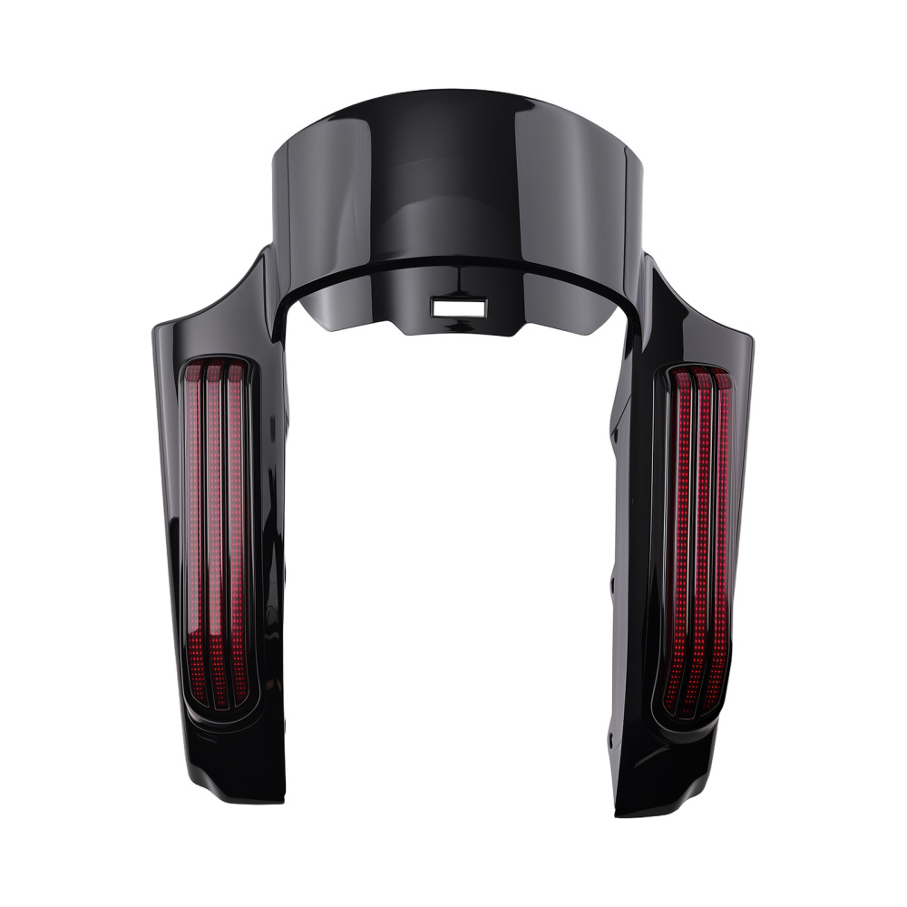 Black ABS LED Fender Fascia compatible for Harley Touring 14+ Rear Tail Light