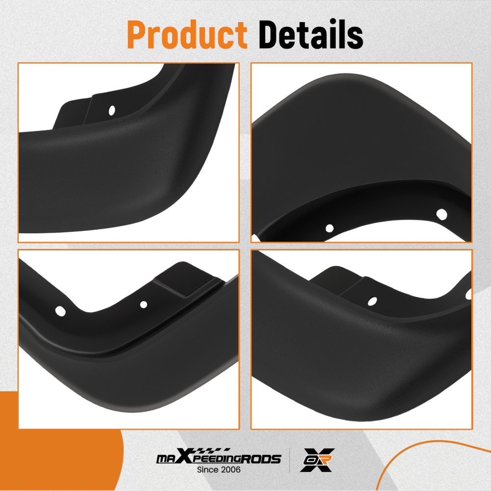 4x Mud Flaps Splash Guard Kit compatible for Volvo XC60 2014-2017 31359689 Protection Black