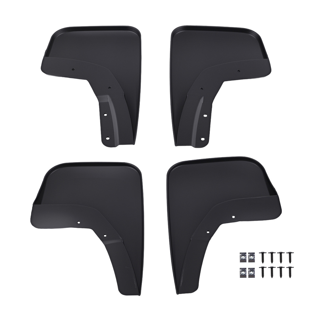 4PC Black Kit compatible for Silverado 2500 3500 2015-2018 22894857 Mud Flap Complete