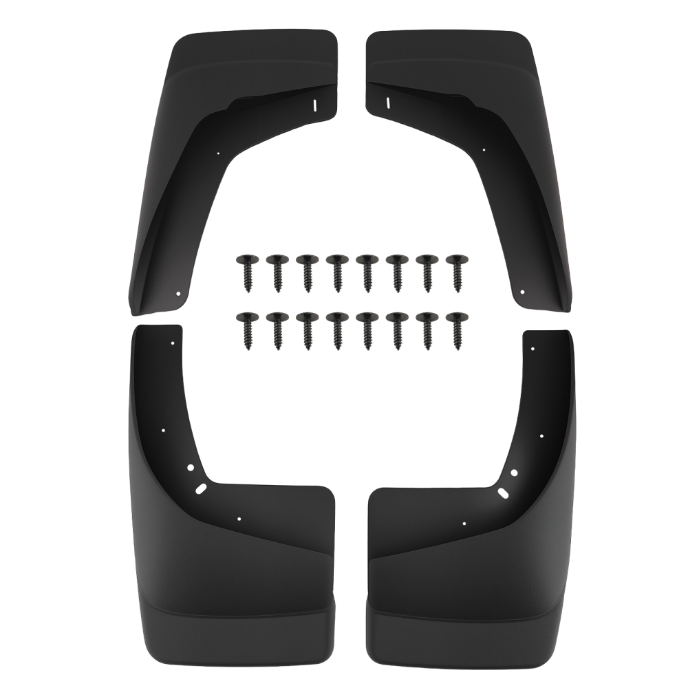 4PC Mud Flaps Splash Guards Kit compatible for GMC Sierra 1500 1999-2007 12495822 Black