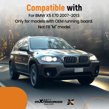 Black Mudguards Fender Mud Flaps compatible for BMW X5 E70 2007-13 Anti-Splash Front Rear