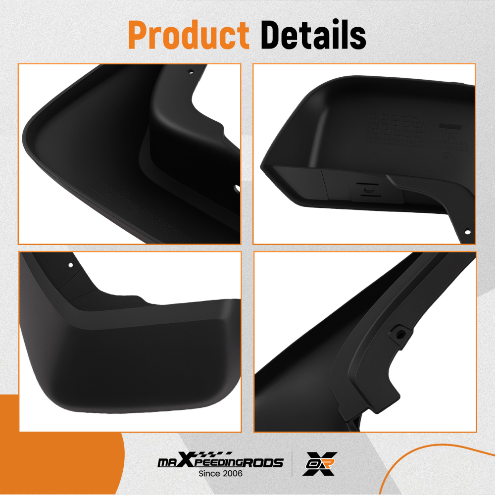 4 Piece Mud Flaps Set compatible for Land Rover Discovery 2016-2020 Front Rear Black
