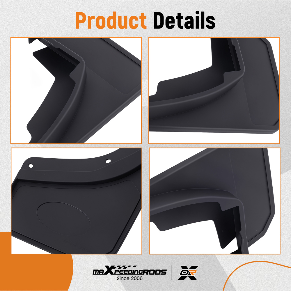 4x Black Mud Guards Kit compatible for Land Rover Defender L663 2020-26 Complete Protection