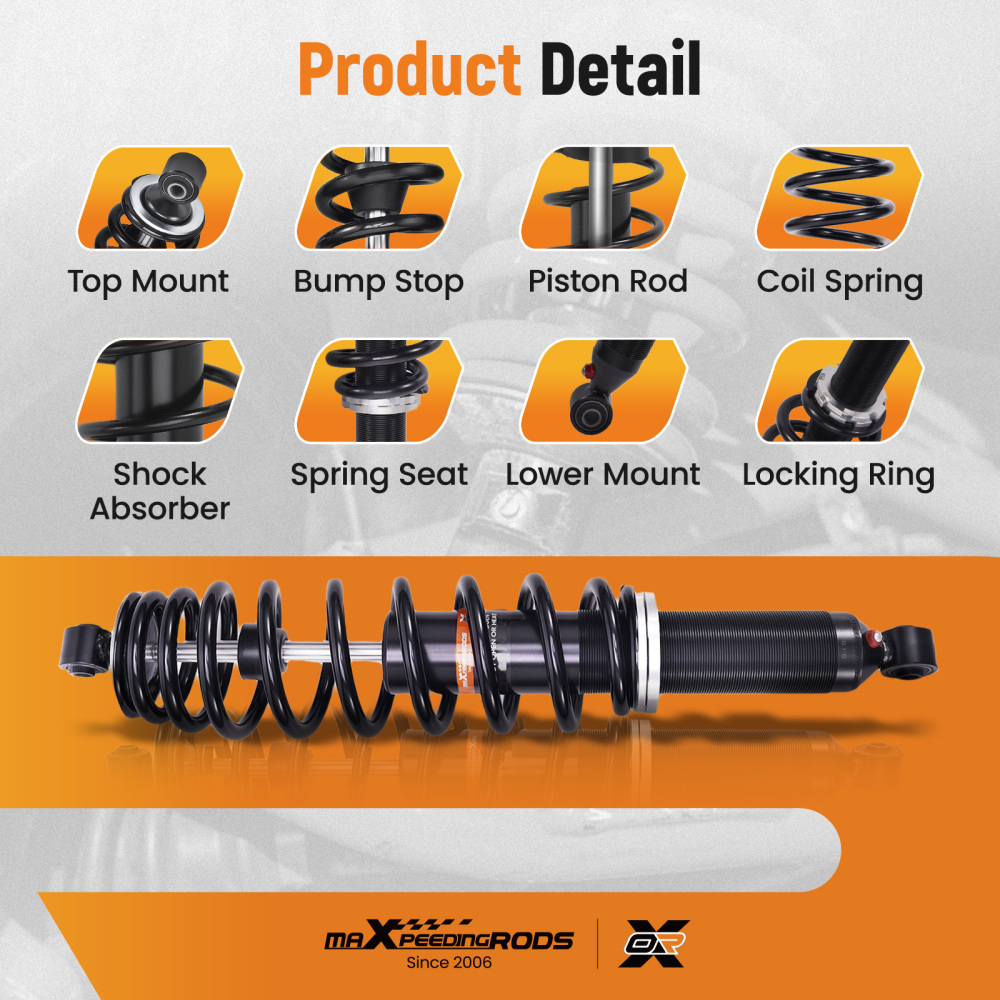 Front Gas Shock Strut Absorbers compatible for Can-Am Commander 1000R 18-20 800R 11-20
