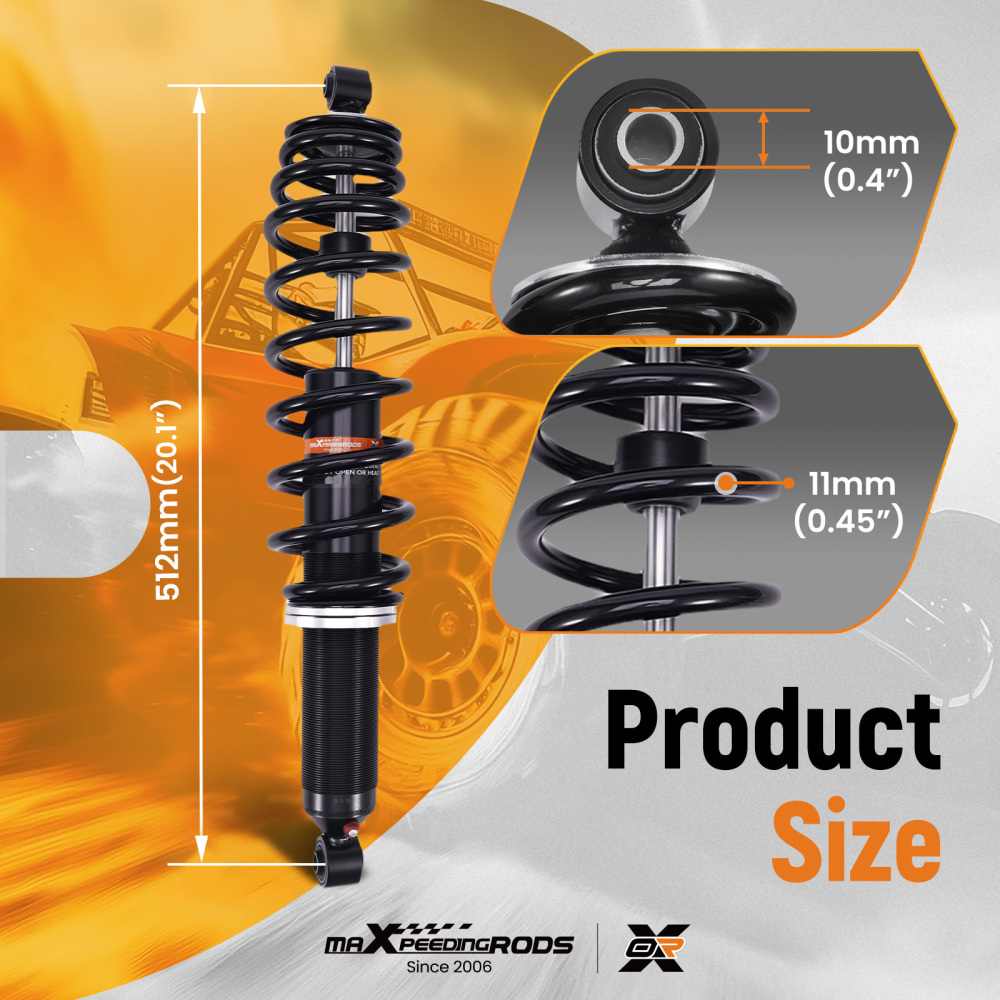 2x Front Shocks Strut Absorber Kit compatible for Can-Am Commander 1000 11-17 1000R 18-20