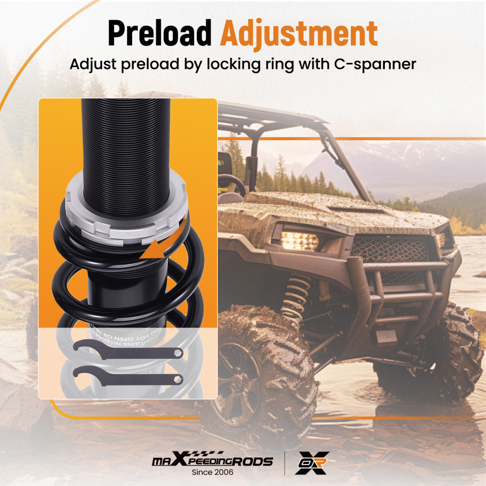 2x Front Shocks Strut Absorber Kit compatible for Can-Am Commander 1000 11-17 1000R 18-20