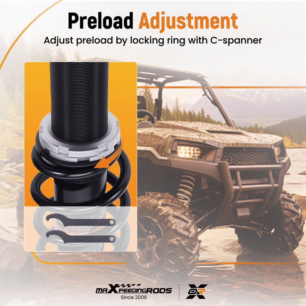 2x Rear Shocks Strut Absorber Kit compatible for Can-Am Commander 800 2011-2020 4X4