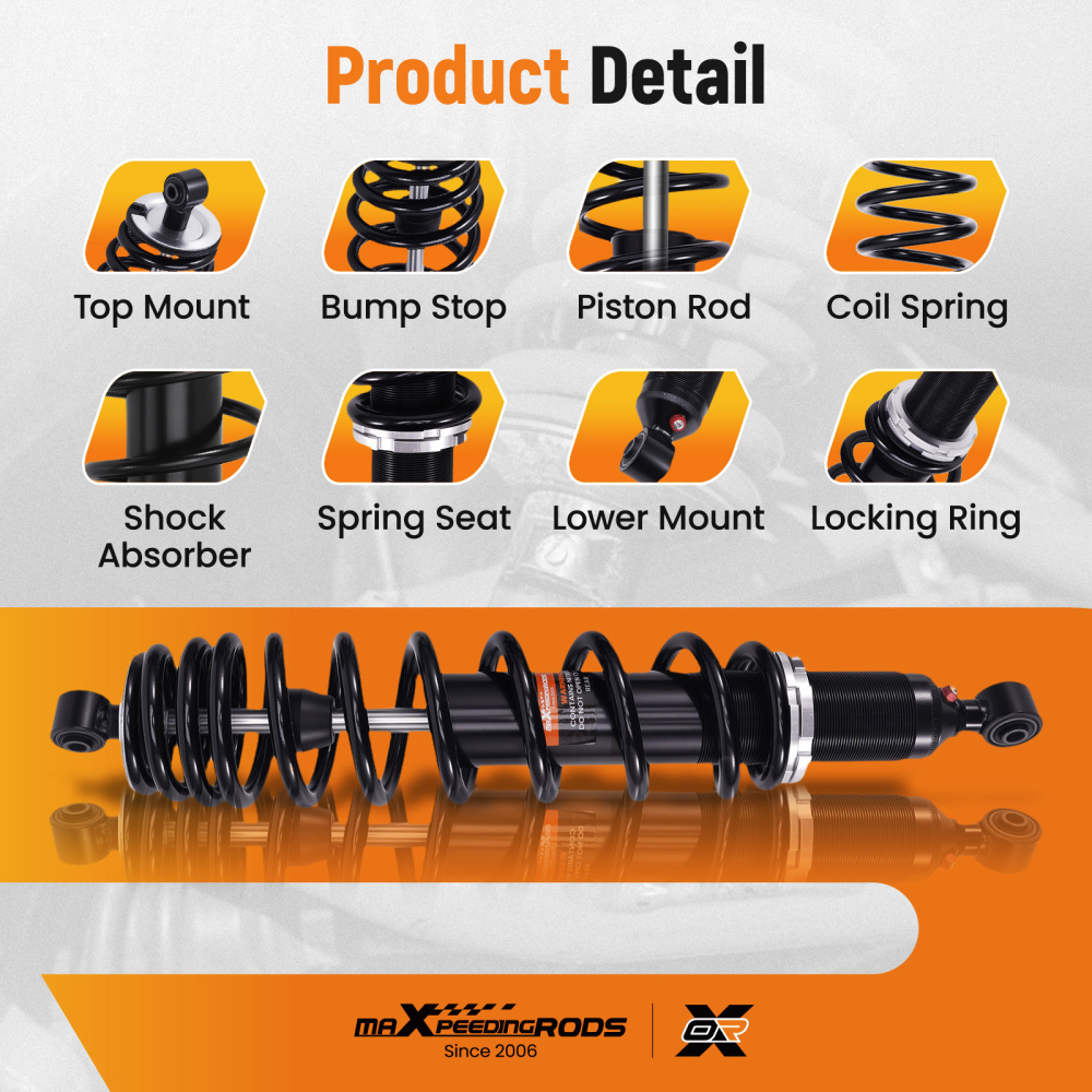 2x Rear Shocks Strut Absorber Kit compatible for Can-Am Commander 800 2011-2020 4X4