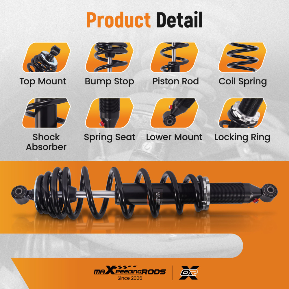 2pcs Front Shocks Strut Absorber Kit compatible for Can-Am Defender HD5 2017-2021