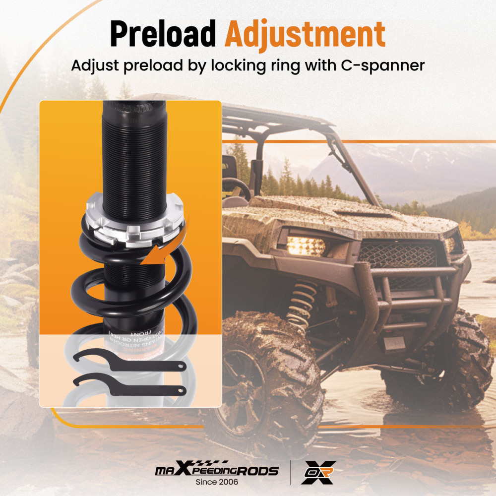 Full Set of Gas Shocks compatible for Can-Am Defender MAX HD8 2017-2021 4x4 XT DPS 4X4