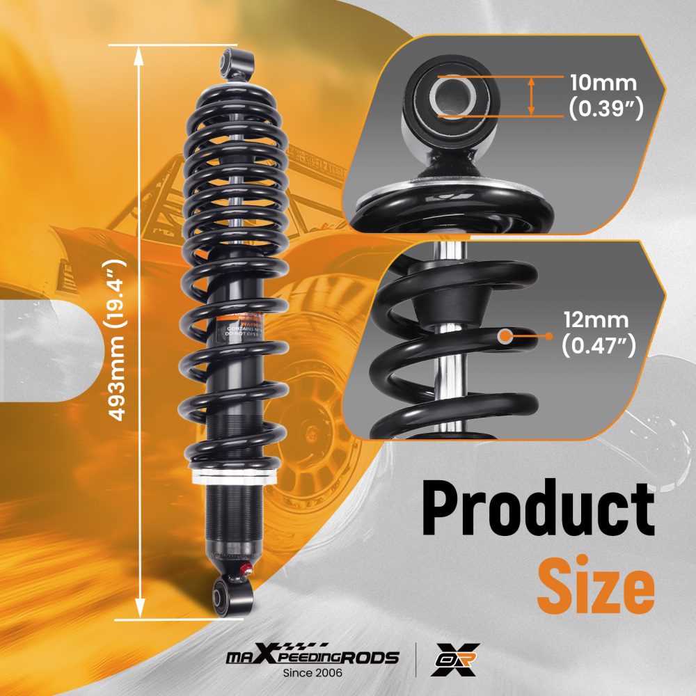 2x Rear Shocks Strut Absorber Kit compatible for Can-Am Defender HD7 MAX HD7 2022-2023