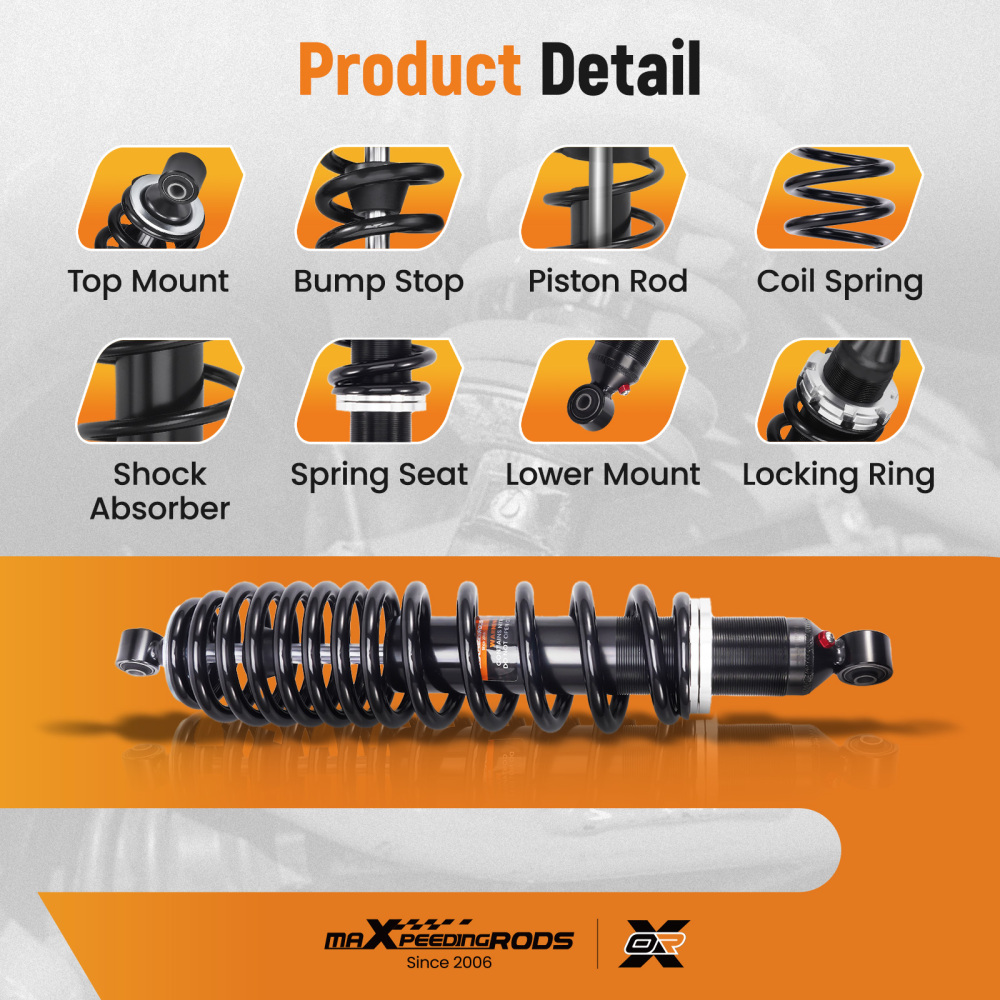 2x Rear Shocks Strut Absorber Kit compatible for Can-Am Defender HD7 MAX HD7 2022-2023