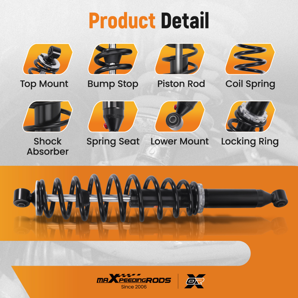 2pcs Front/Rear Coil-Over Shocks compatible for Can-Am Outlander 1000 2012-2018 4x4