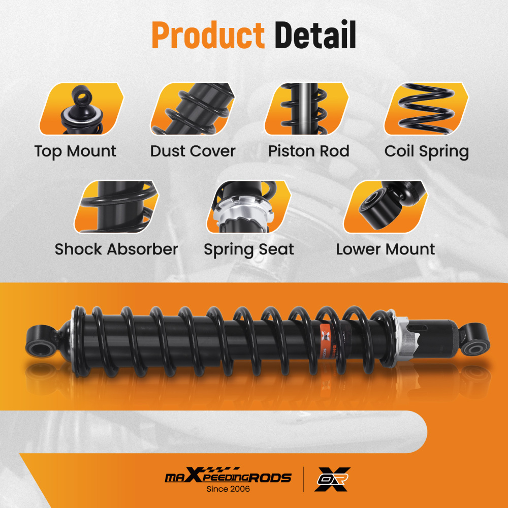 2x Rear Shocks Strut Absorber Kit compatible for Honda Rubicon 500 2001-2014 TRX500FA