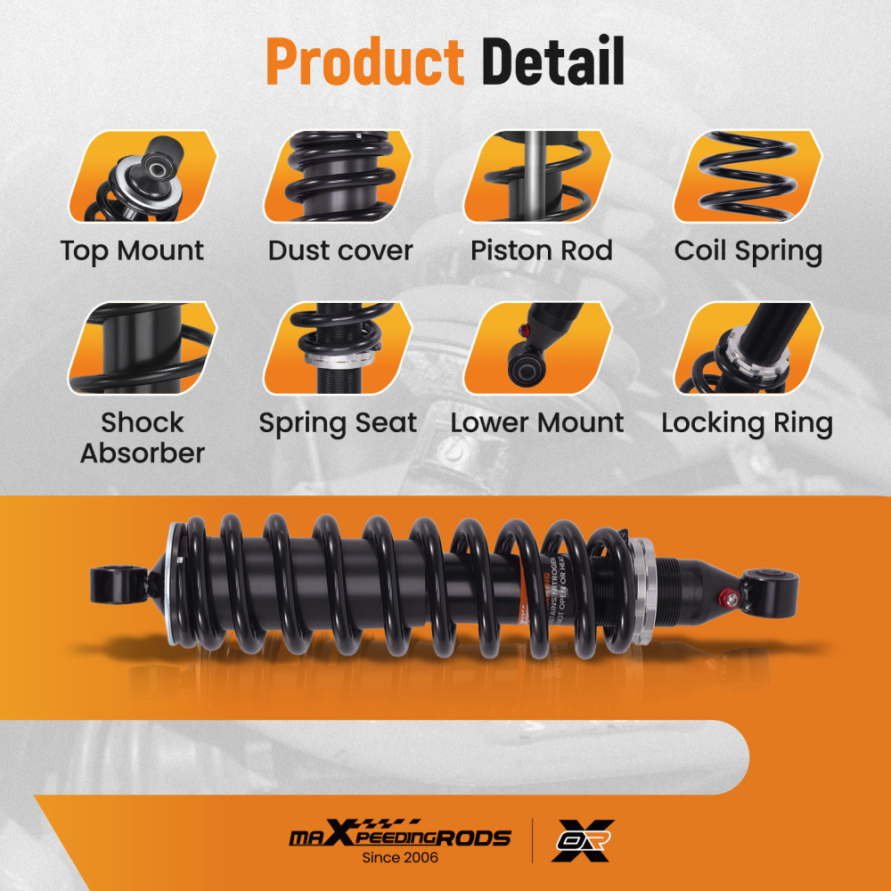 Front Shocks Strut Absorber Kit compatible for Honda Rancher 350 4x4 ES 2000-2006