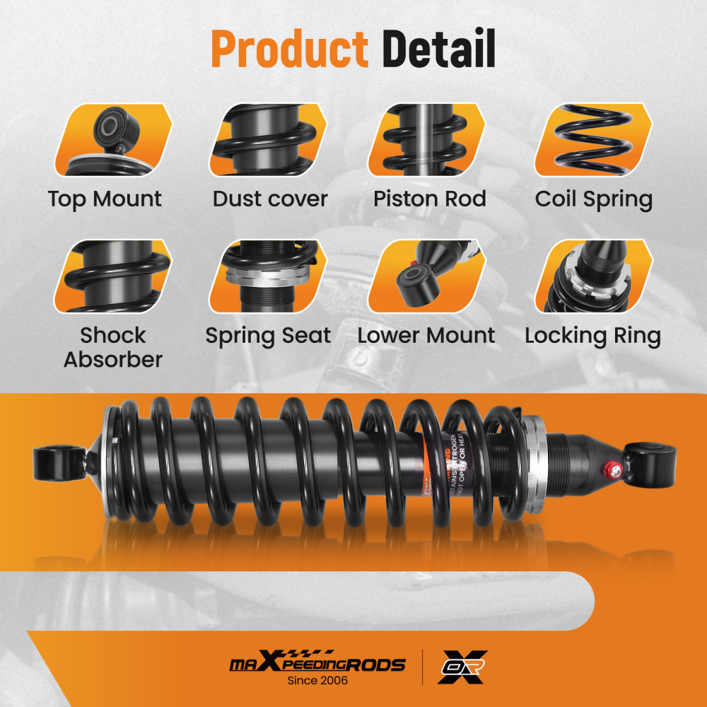 Front Gas Shock Strut Absorbers compatible for Honda Rancher 350 TRX350TE 4x4 ES 2000-2006