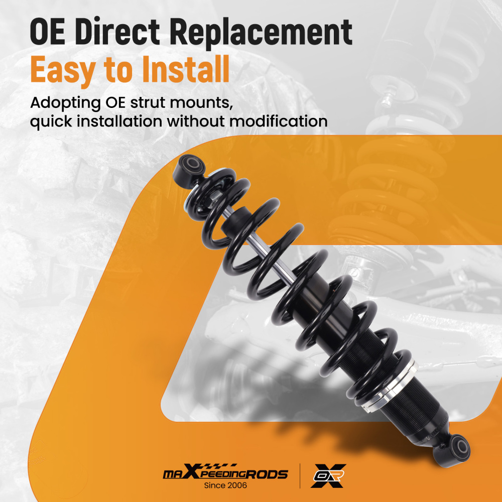 2x Rear Shocks Strut Absorber Kit compatible for Polaris Ranger 500 700 800 4X4 2006-2014